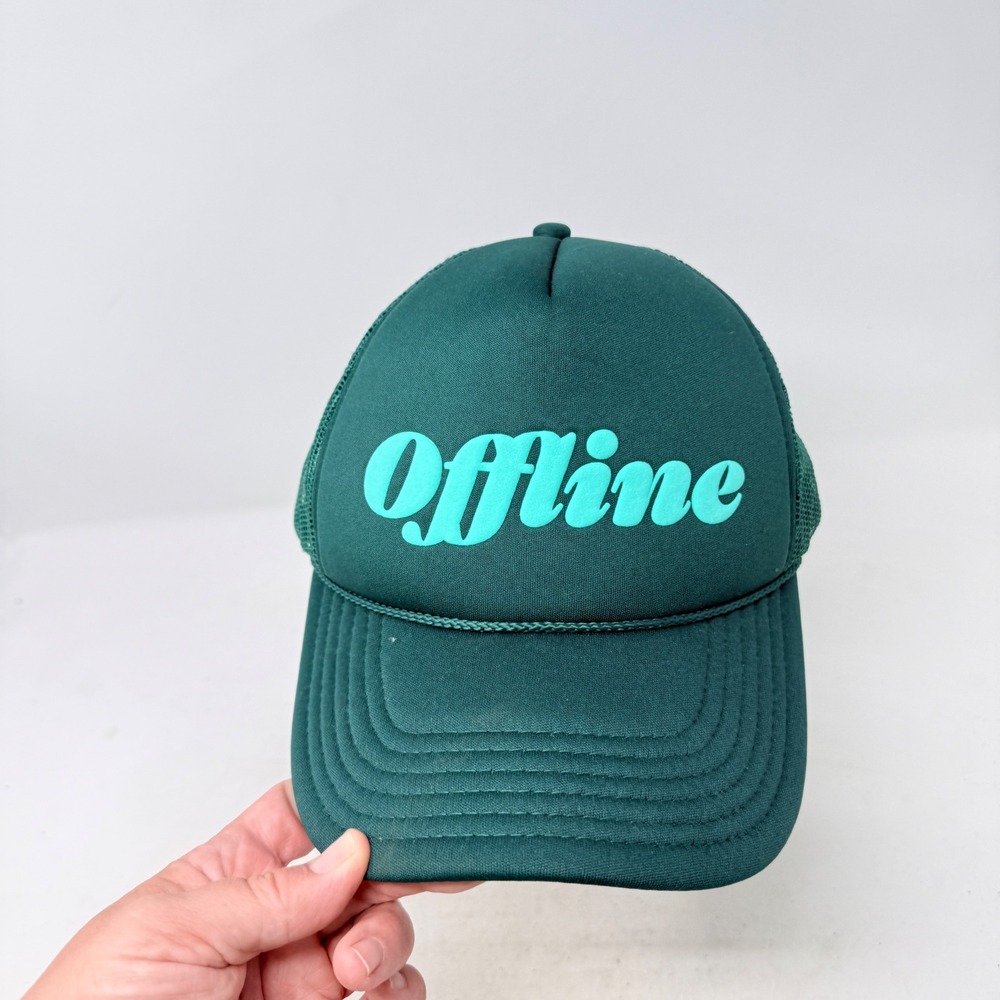 Ulta Beauty "Offline" Trucker Hat Green OS Gorpcore Athleisure Retro Snapback‎
